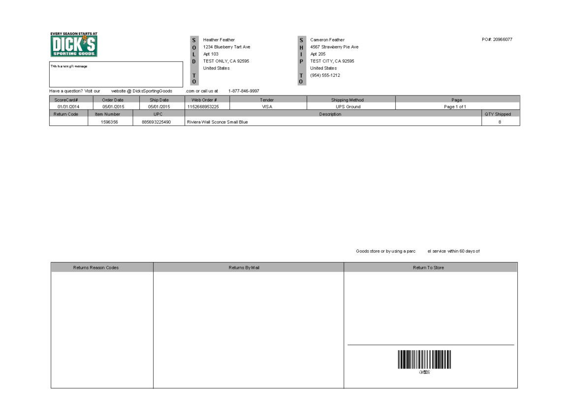 Dick’s Sporting Goods Packing Slip Template Dick’s Sporting Goods Packing Slip Template