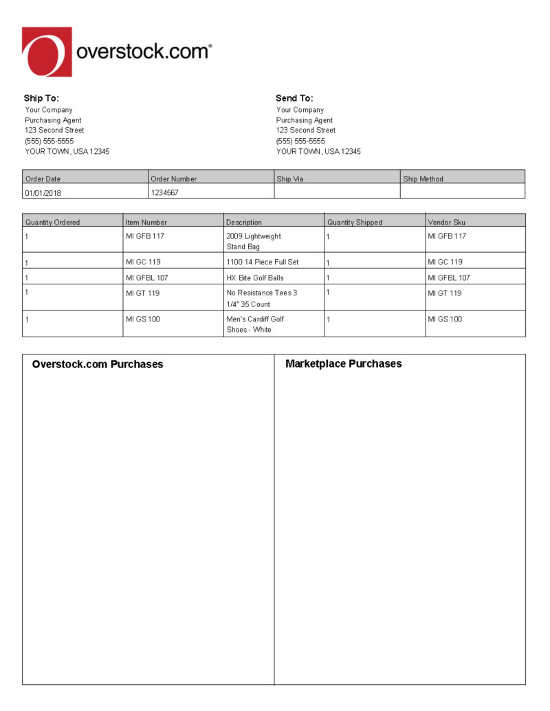 Overstock Packing Slip Template Overstock Packing Slip Template